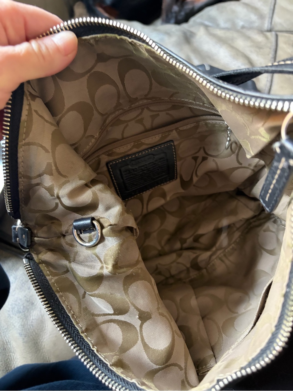 Coach Black Leather Shoulder Hobo Bag - Picture 5 of 5